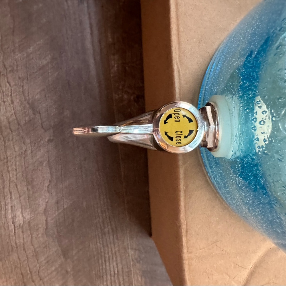 Aqua Blue Bubble Glass Beverage Dispenser with Spigot - Picture 7 of 11